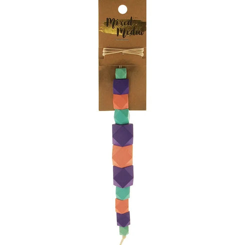 Bright Colours Geo Shape Wooden Beads